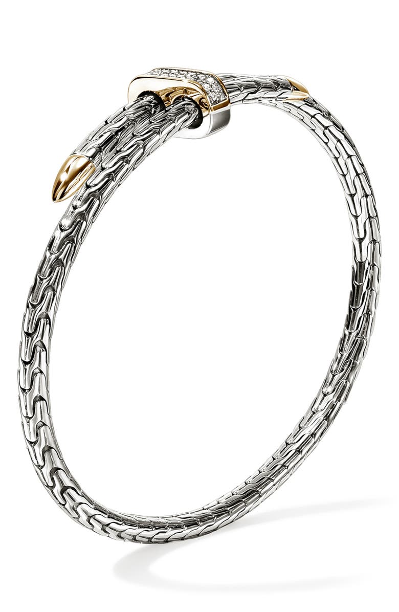 John Hardy Spear Flex Cuff Bracelet, Alternate, color, Silver/Gold