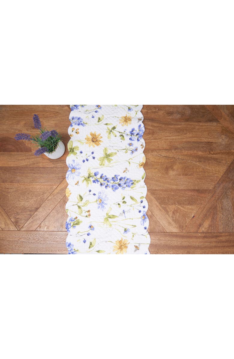 C&F Home Lovely Blues Cotton Rectangle Table Runner 14" x 51" Floral Design All Seasons Kitchen Dining Dinner Table Tablerunner Decor Decoration, Alternate, color, 