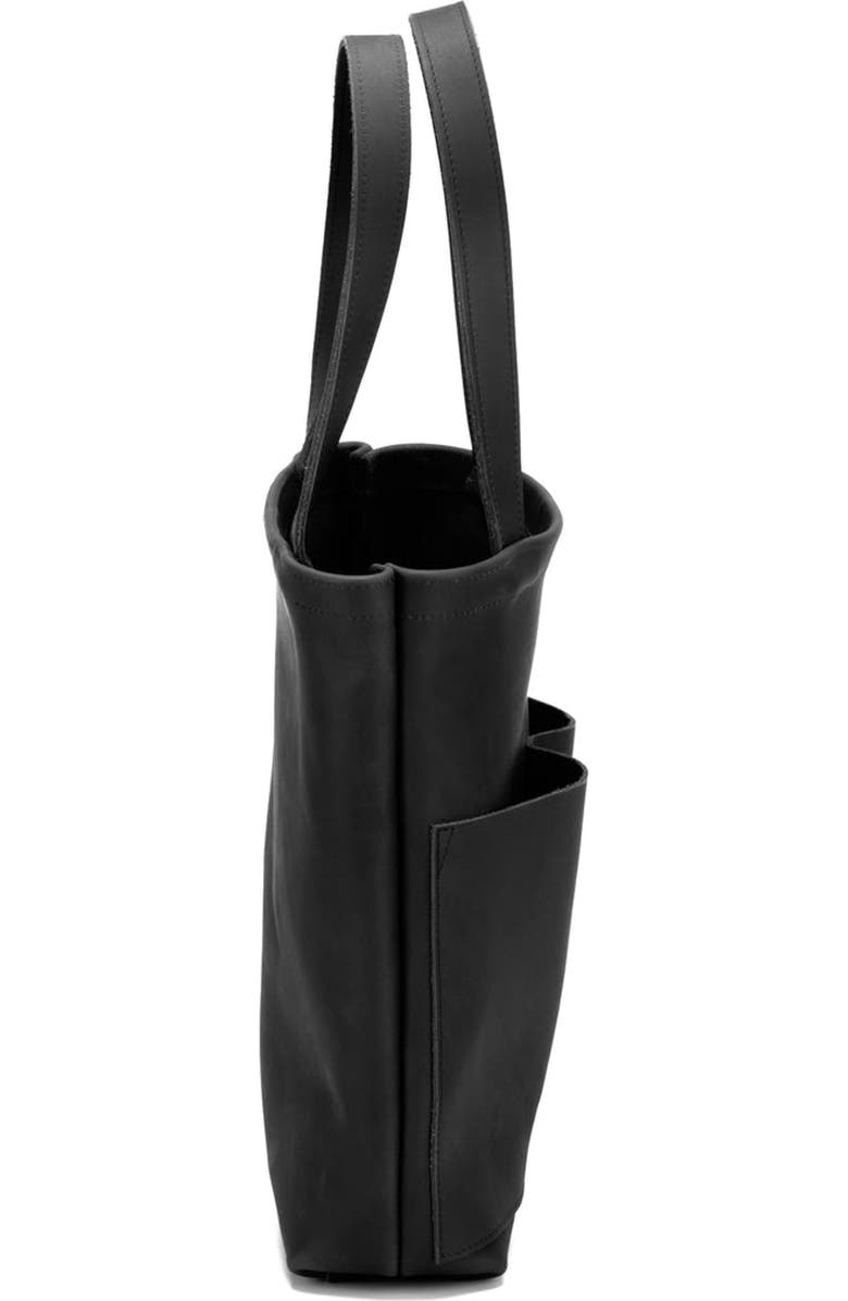 Ezra Arthur Brooklyn American Steer Leather Tote Bag, Alternate, color, Black