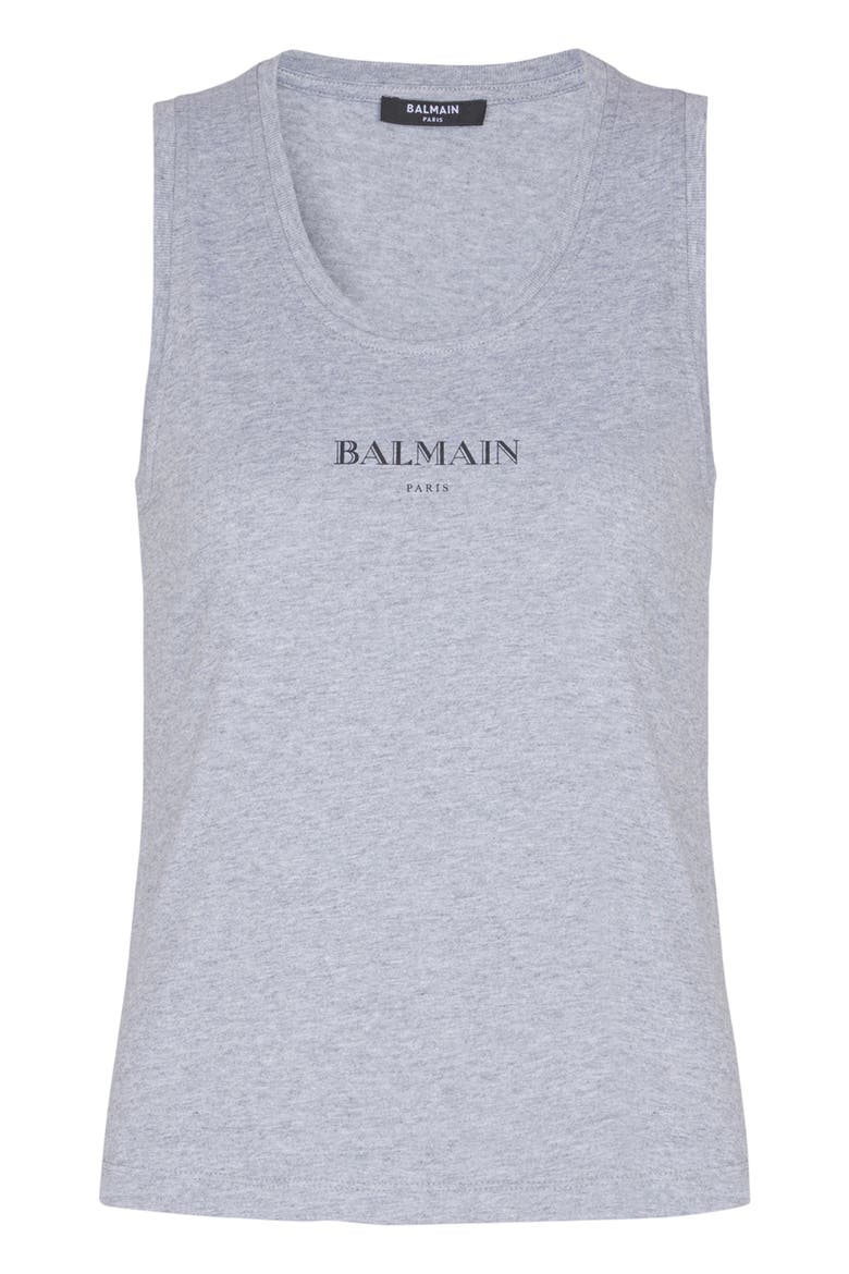 Tank Top with Balmain Print, Alternate, color, grey