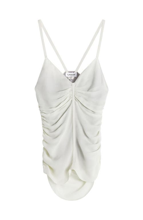 Lanvin Ruffled Tank Top In Silk Georgette In White