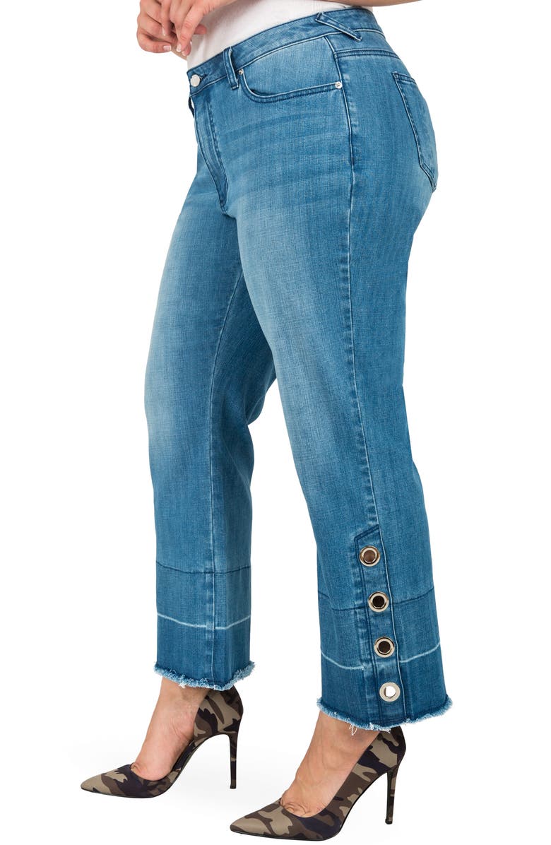 Standards & Practices Meryl Grommet Detail Wide Leg Jeans, Alternate, color, Blue