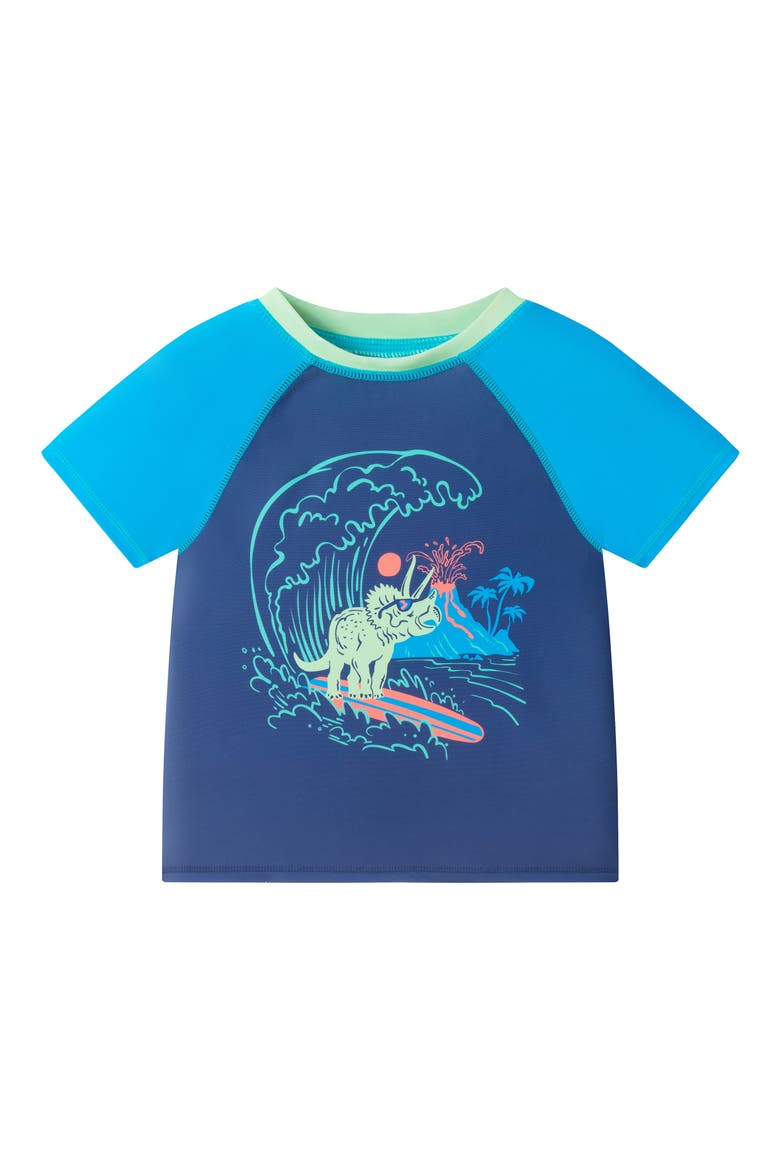 Kids' Skater Dog T-Shirt & Swim Shorts Set, Alternate, color, NAVY DINO