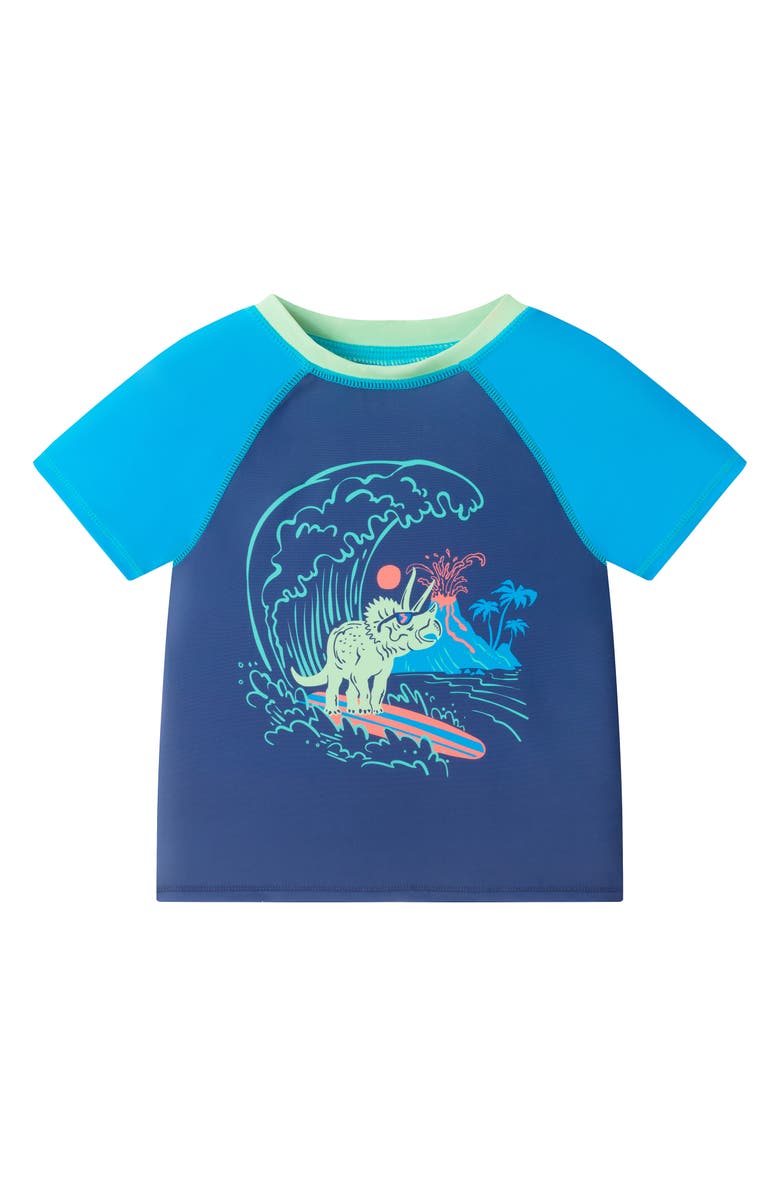 Andy & Evan Kids' Skater Dog T-Shirt & Swim Shorts Set, Alternate, color, Navy Dino