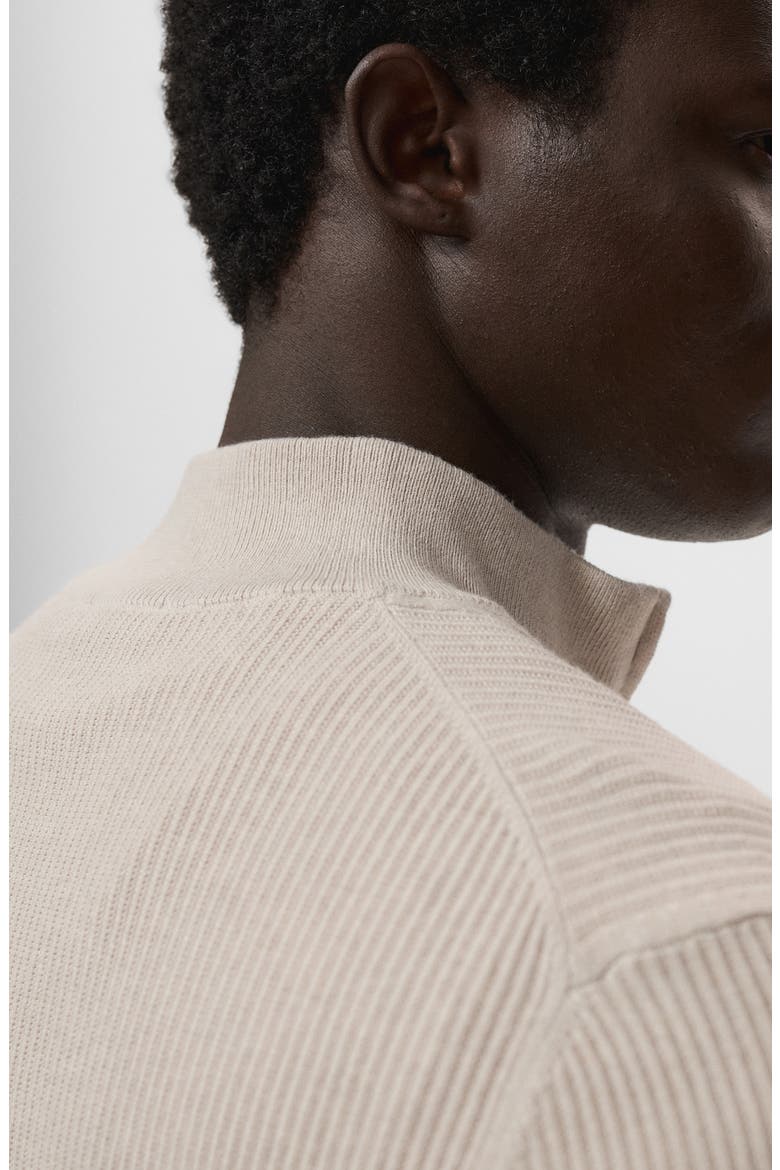 Rib Quarter Zip Sweater, Alternate, color, BEIGE