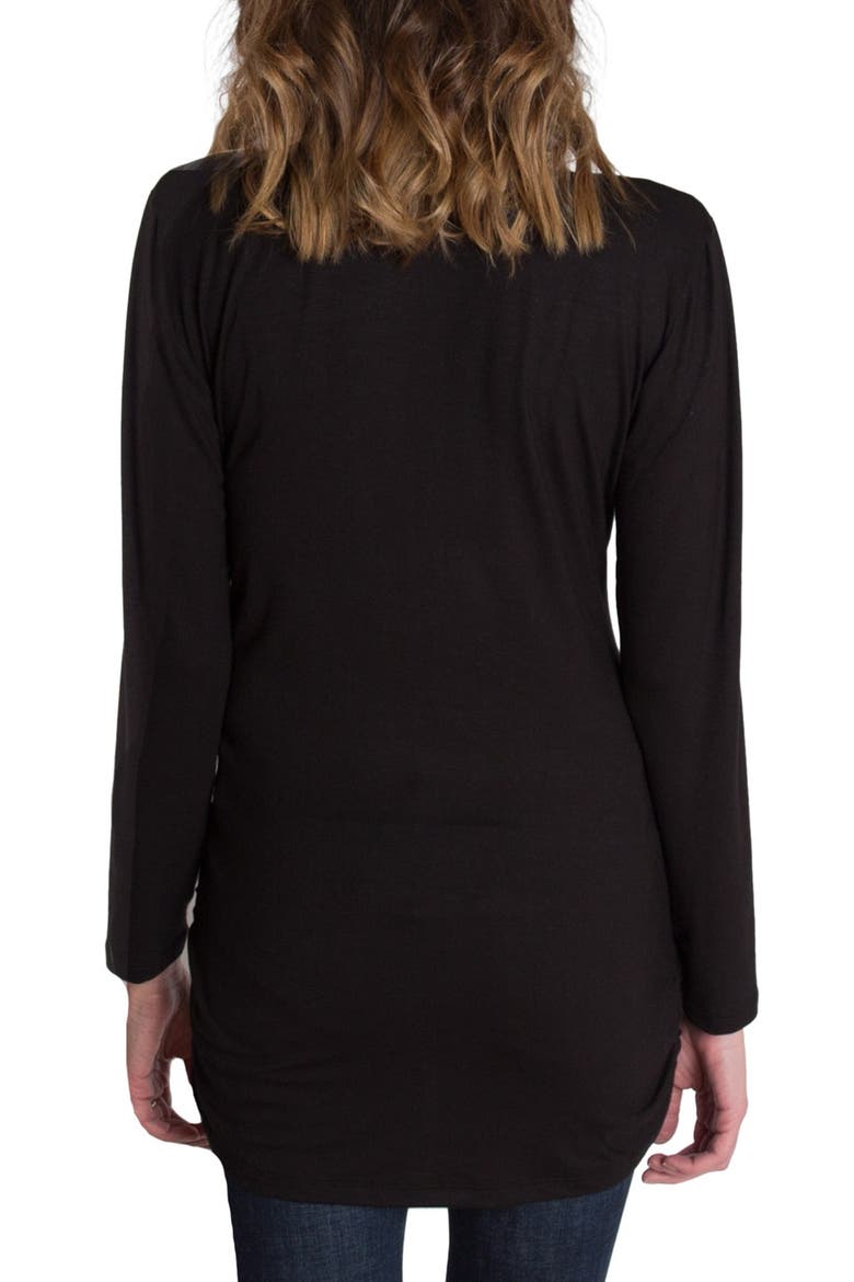'Luxe' Long Sleeve Nursing Tee, Alternate, color, BLACK
