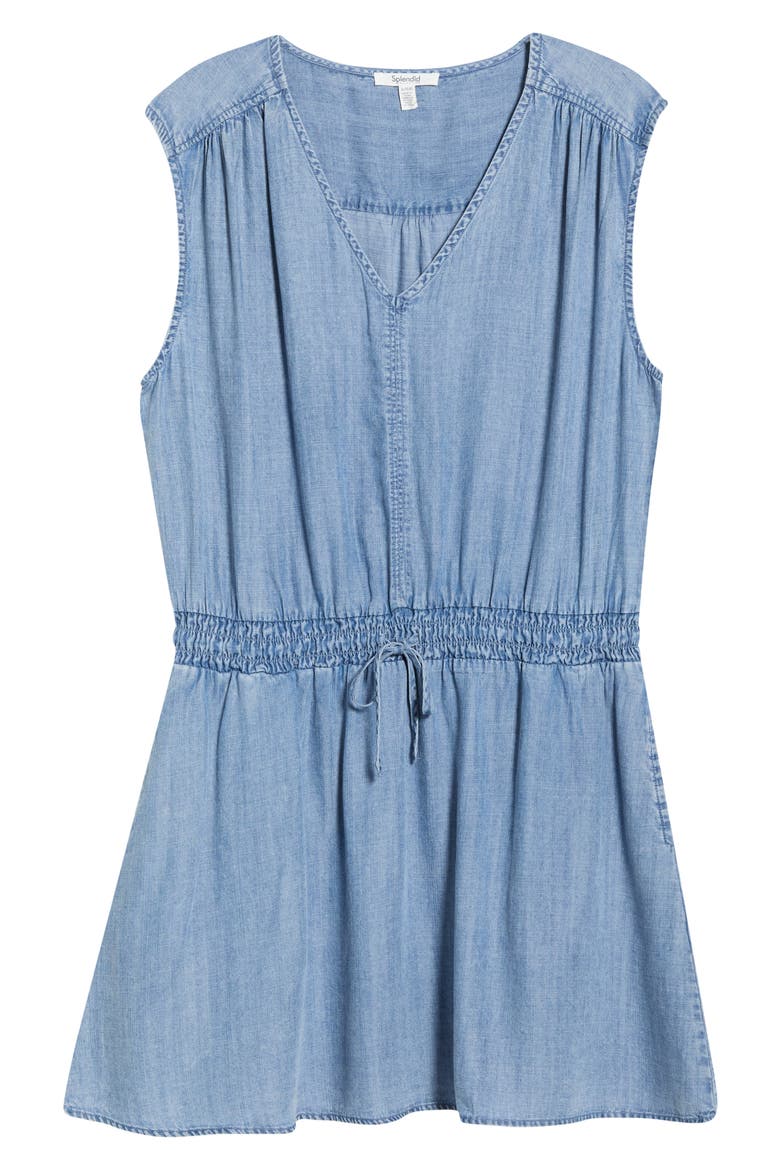 Ginger Sleeveless Chambray Minidress, Alternate, color, INDIGO BLUE
