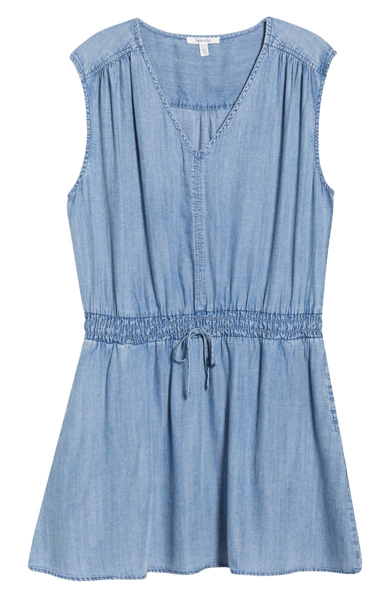 Splendid Ginger Sleeveless Chambray Minidress, Main, color, Indigo Blue
