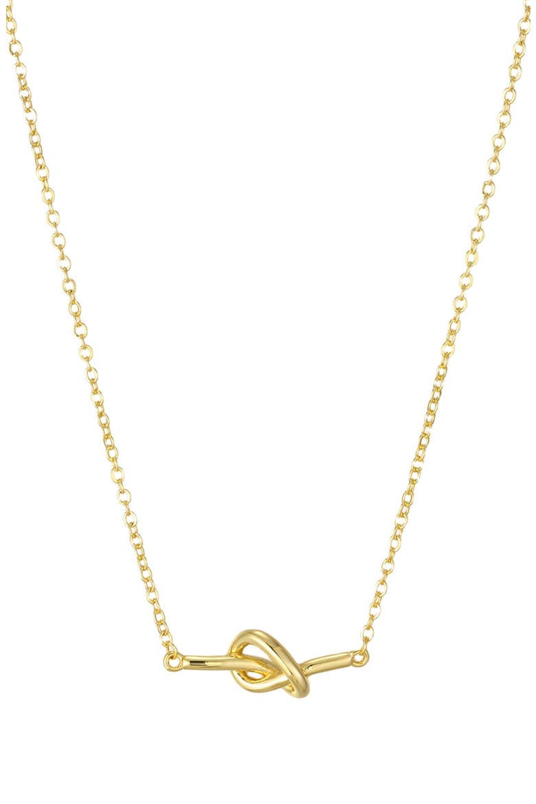 Knotted Bar Pendant Necklace, Main, color, GOLD