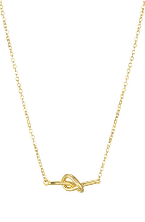 Knotted Bar Pendant Necklace