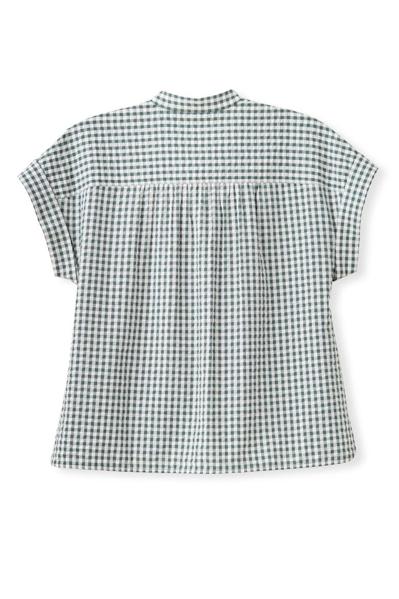 Margo Gingham Button-Down Shirt, Alternate, color, Moss