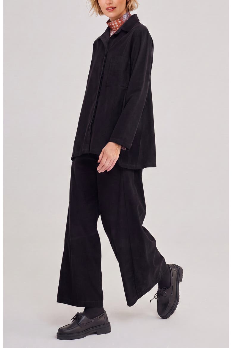 Adele Velvet Button Shirt, Alternate, color, Black