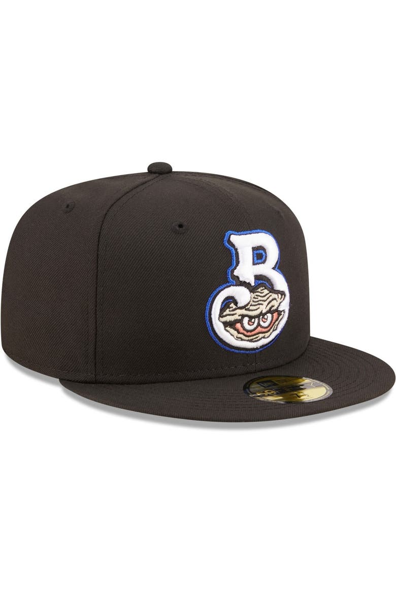 Men's New Era Black Biloxi Shuckers Authentic Collection 59FIFTY Fitted Hat, Alternate, color, Black