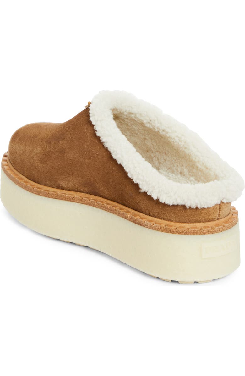 Prada Evolve Genuine Shearling Clog, Alternate, color, Cannella