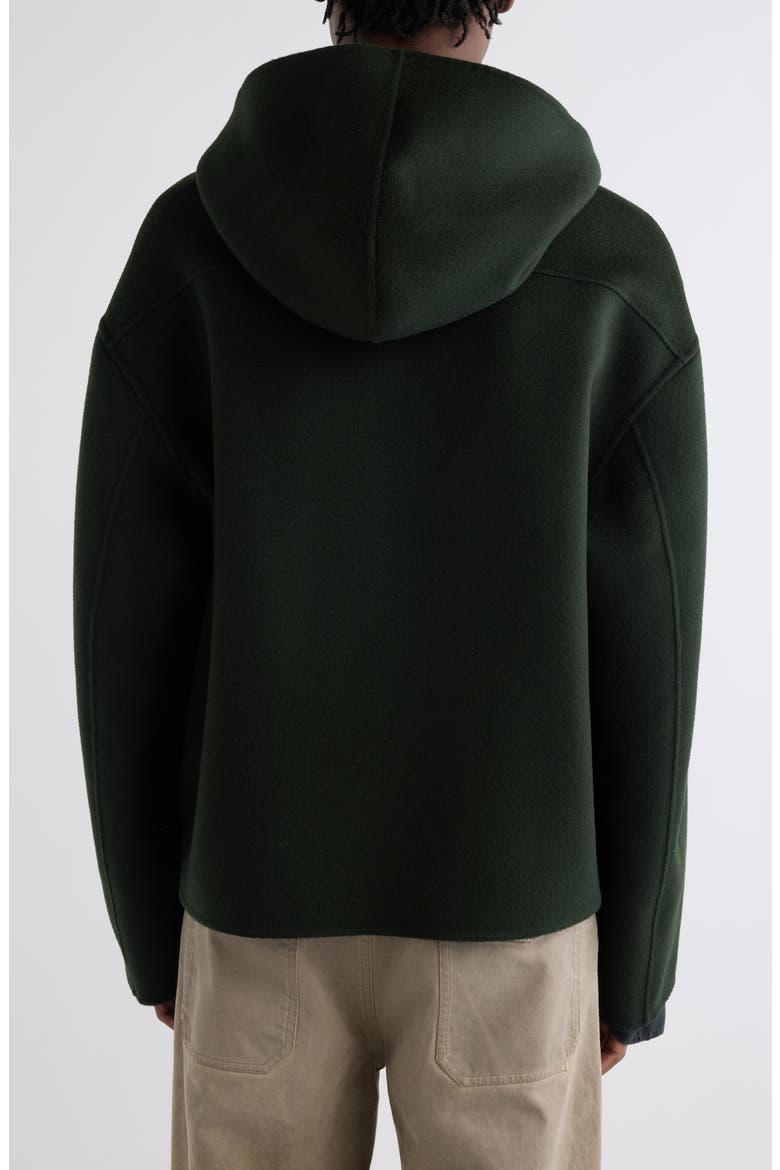 Doveria Wool & Cashmere Zip Hoodie, Alternate, color, DARK GREEN