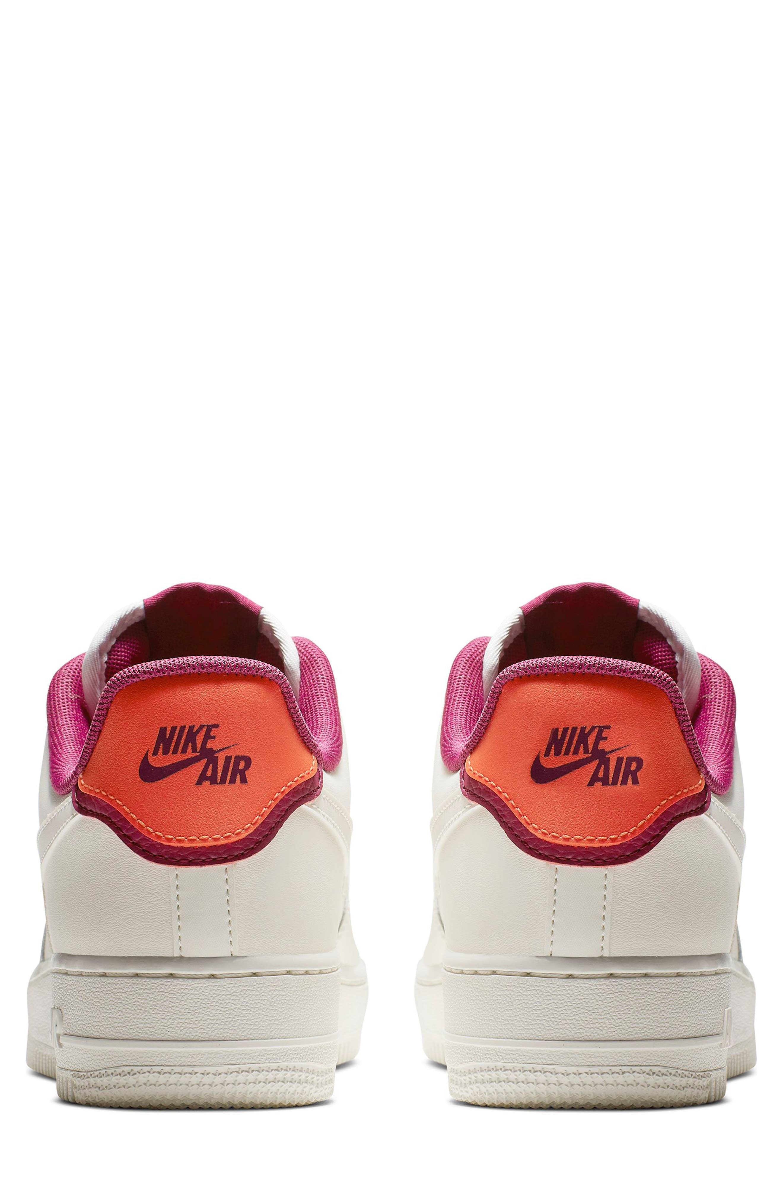 Air Force 1 '07 SE Sneaker, Alternate, color, SAIL/ TEAM ORANGE/ BERRY