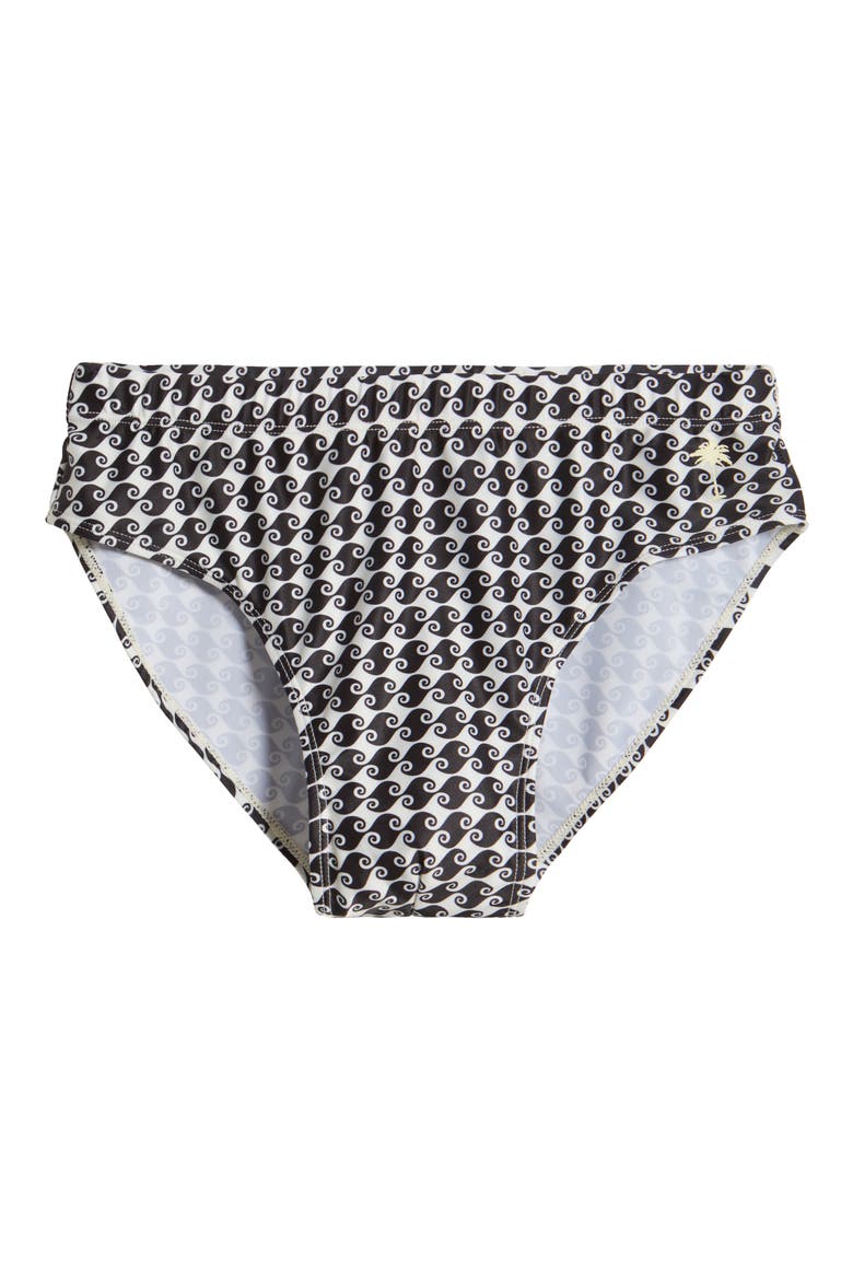 Sea Hound Wave Print Swim Briefs, Alternate, color, BLACK/ CREAM