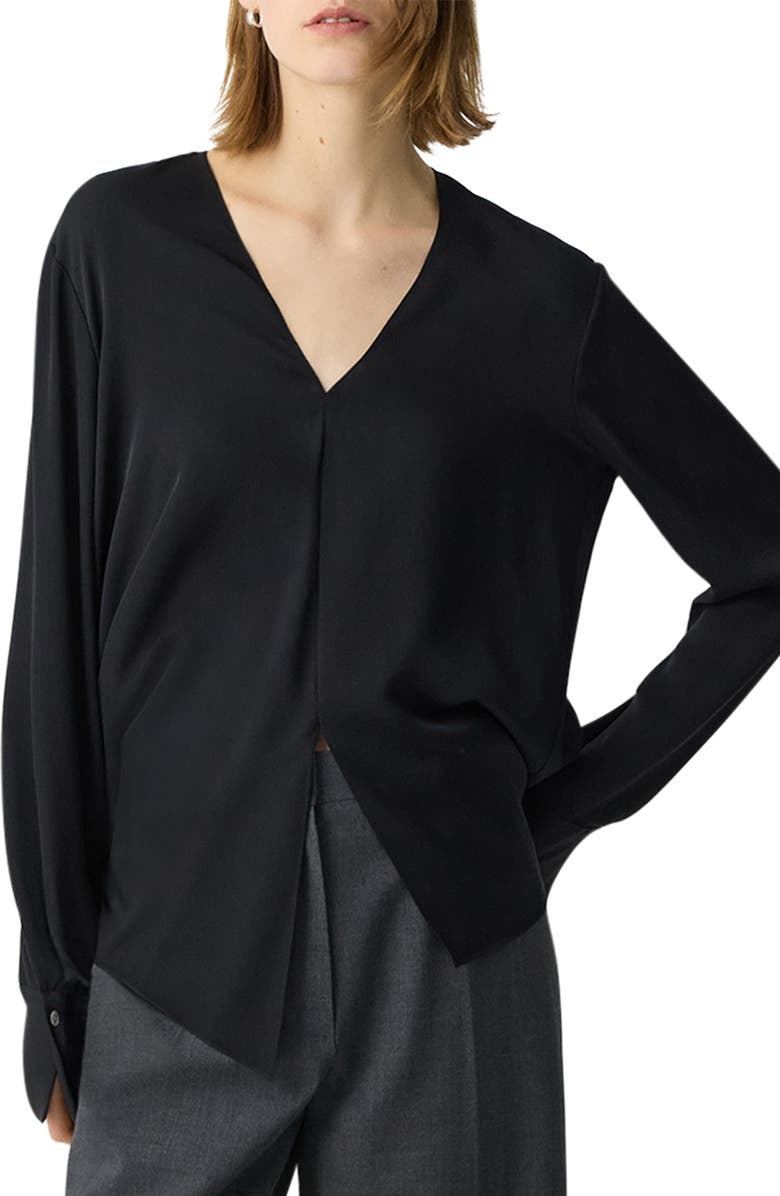 Theory Hidden Slit Silk Top, Alternate, color,
