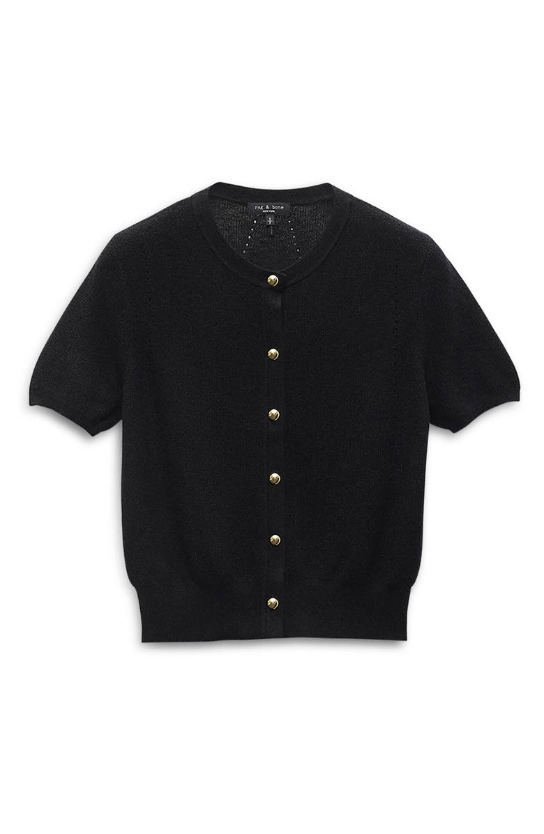 rag & bone Dina Short Sleeve Cotton & Cashmere Blend Cardigan, Main, color, 