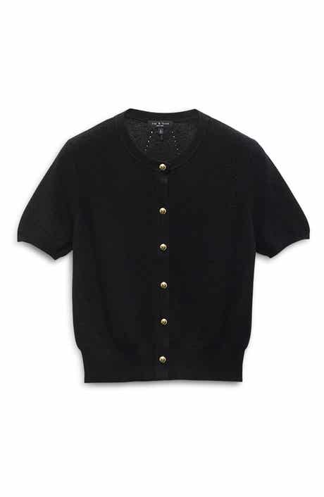 rag & bone Dina Short Sleeve Cotton & Cashmere Blend Cardigan