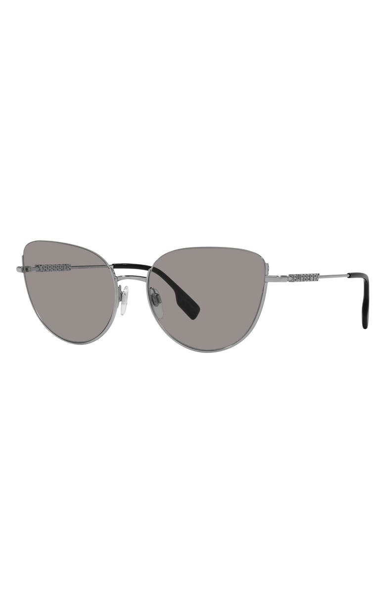 Burberry Harper 58mm Polarized Cat Eye Sunglasses, Alternate, color, Silver