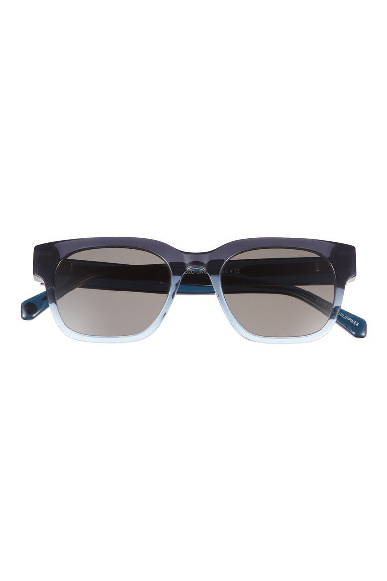 Numero Uno 49mm Rectangular Polarized Sunglasses, Main, color, MIDNIGHT BLUE / CLOUD / GREY