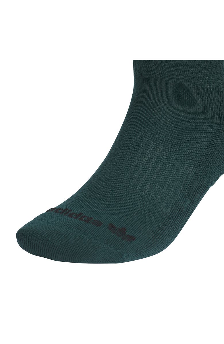 adidas Assorted 3-Pack Trefoil Performance Crew Socks, Alternate, color, Green Ivy/ White/ Night Indigo