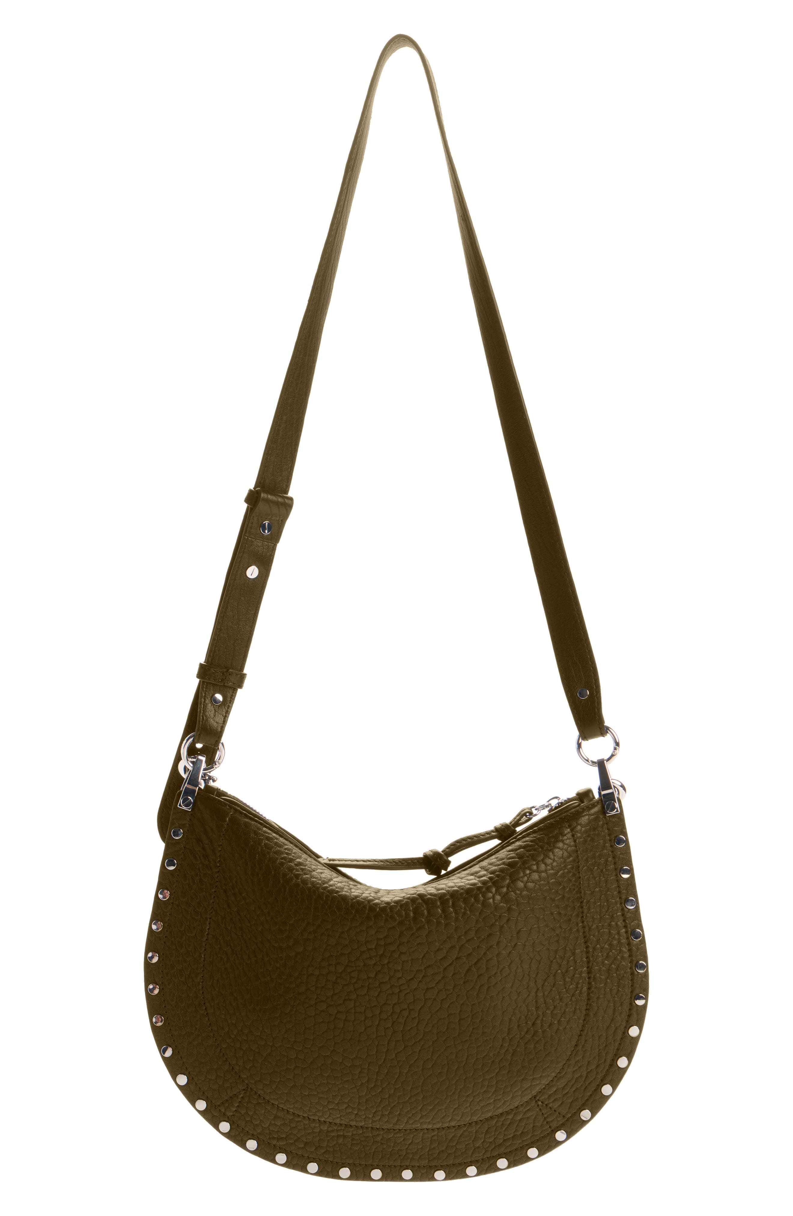 Oskan Soft Zip Bubble Soft Leather Bag, Alternate, color, KHAKI