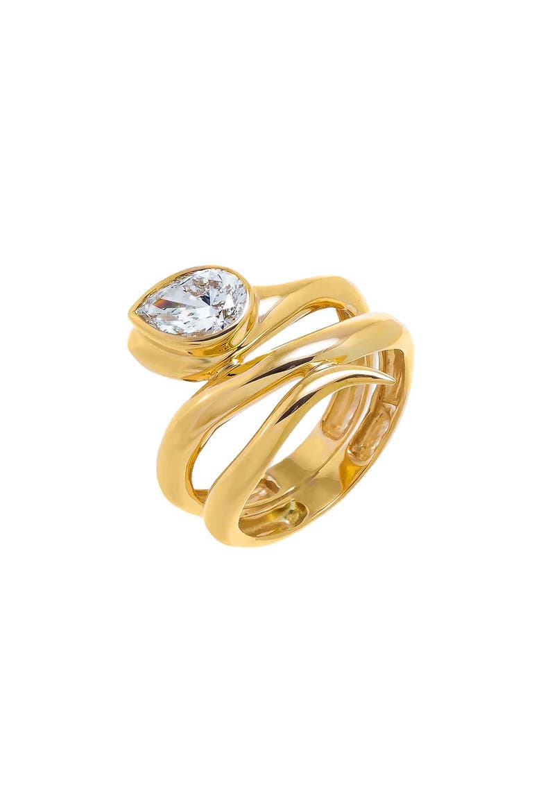 Lab Grown Diamond Pear Snaker Wrap Ring 14K, Main, color, 14K Gold