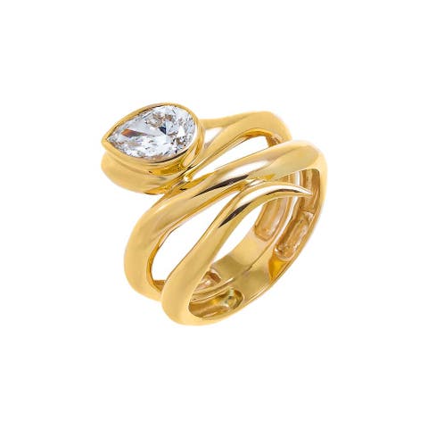 Lab Grown Diamond Pear Snaker Wrap Ring 14K