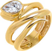 BY ADINA EDEN Lab Grown Diamond Pear Snaker Wrap Ring 14K