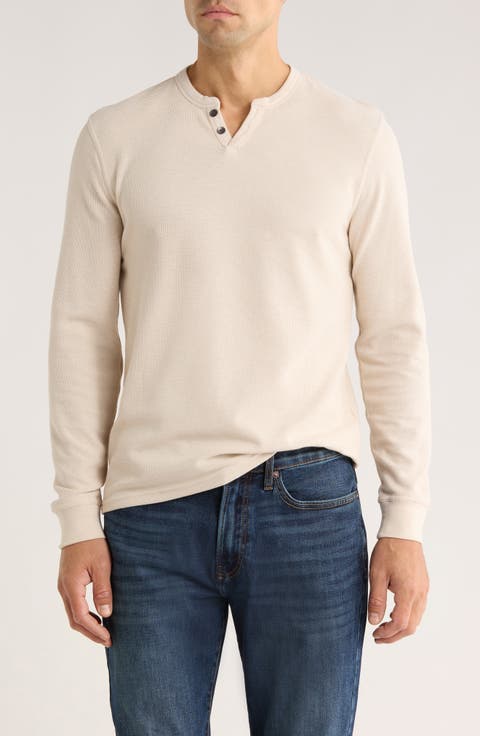 Notch Neck Cotton Mélange Pullover