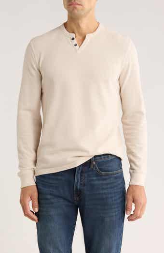 Lucky Brand Notch Neck Cotton Mélange Pullover