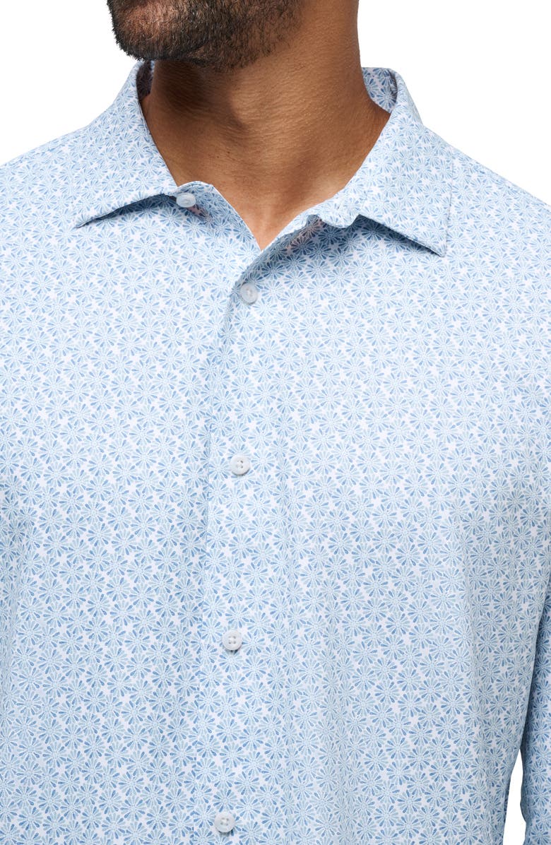 TravisMathew Country Mile Floral Button-Up Shirt, Alternate, color, White