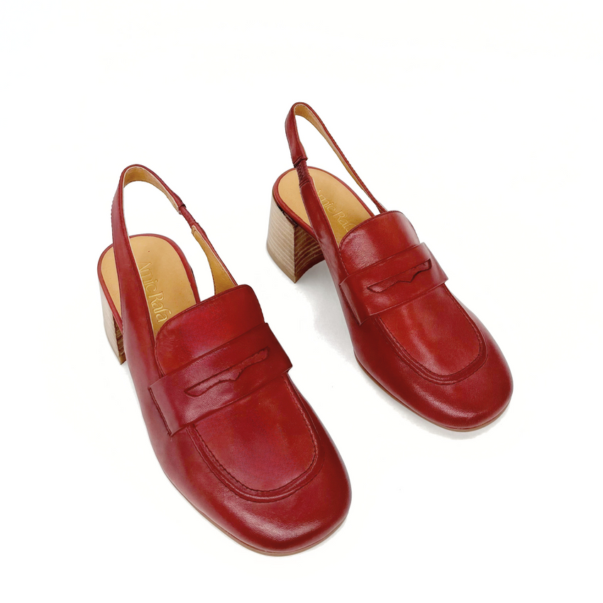 Glasgow Leather Mules, Alternate, color, Red