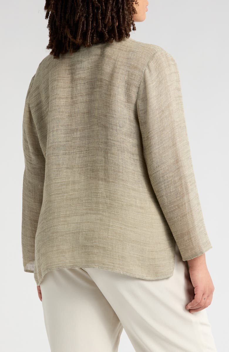 Eileen Fisher Organic Linen Blend Button-Up Shirt, Alternate, color, Natural White