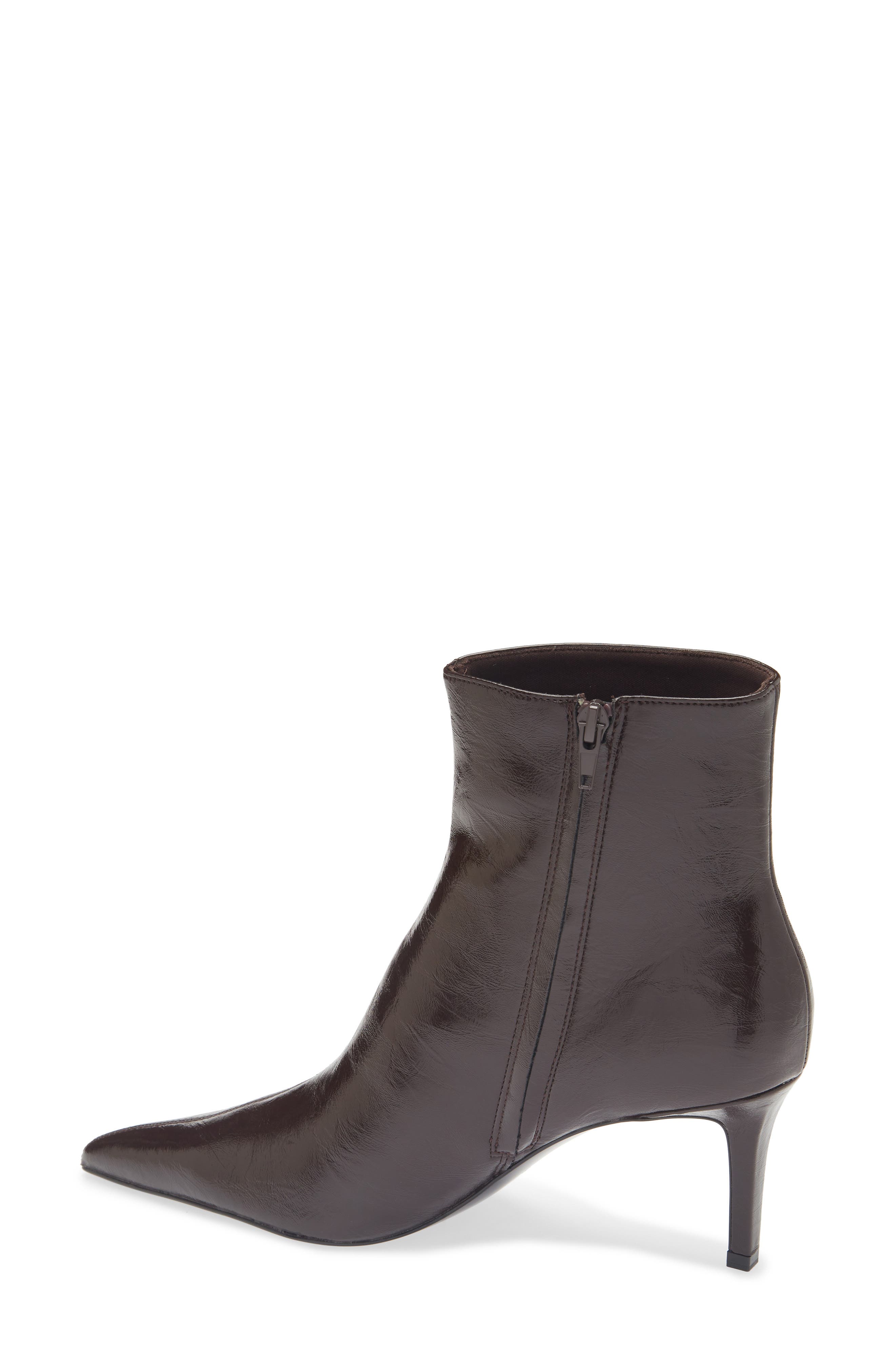 MANGO Valle Pointed Toe Bootie, Alternate, color, Burgundy