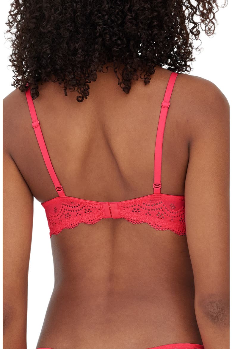 Smitten Underwire Eyelet Lace Demi Bra, Alternate, color, HOT PINK