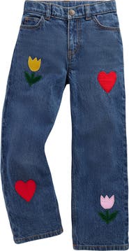Mini Boden Kids' Appliqué Relaxed-Fit Jeans