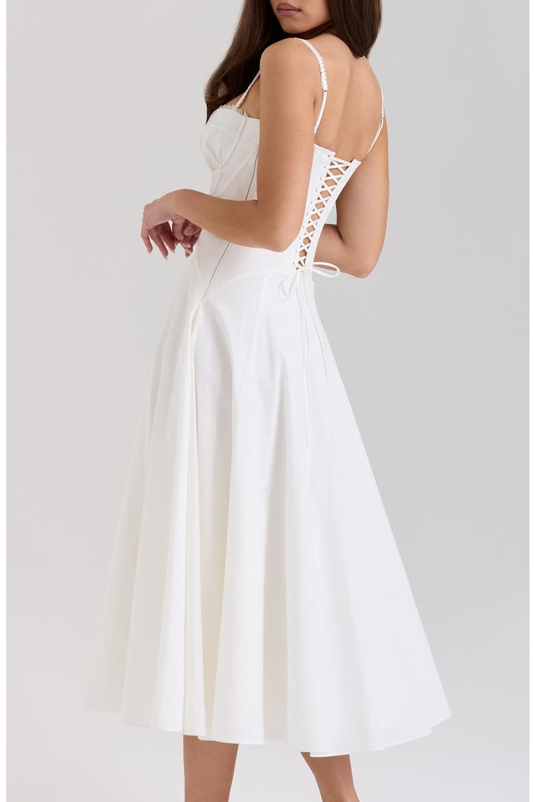 Steffani Corset Midi Sundress, Alternate, color, CLOUD DANCER
