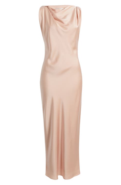 Wayf Katerina Draped Matte Satin Gown In Rose