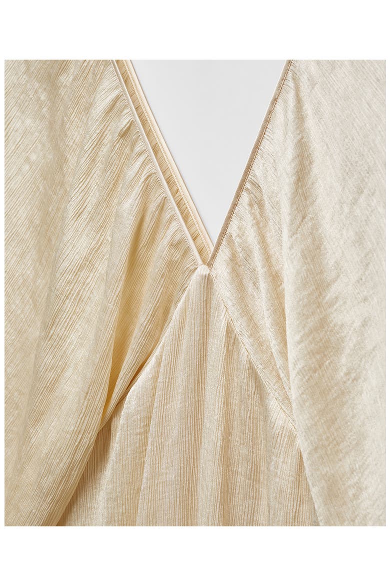 Deep V-Neck Satin Midi Dress, Alternate, color, LIGHT BEIGE