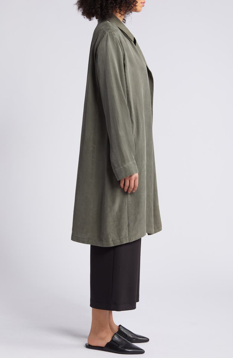 Eileen Fisher Notched Lapel Longline Coat, Alternate, color,