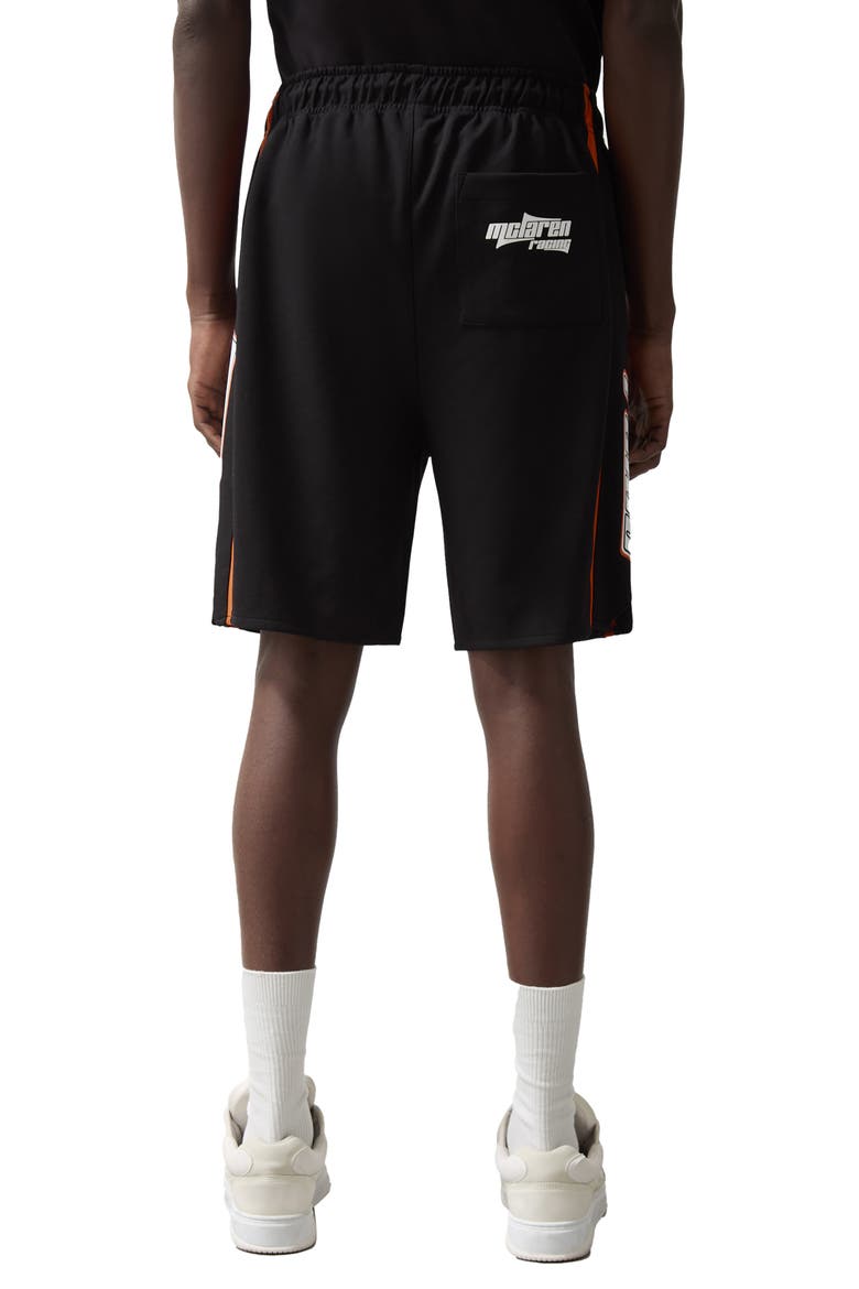x McLaren Ride Side Stripe Drawstring Shorts, Alternate, color, BLACK