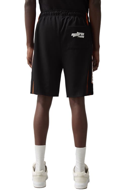 Reiss X Mclaren Ride Side Stripe Drawstring Shorts In Animal Print