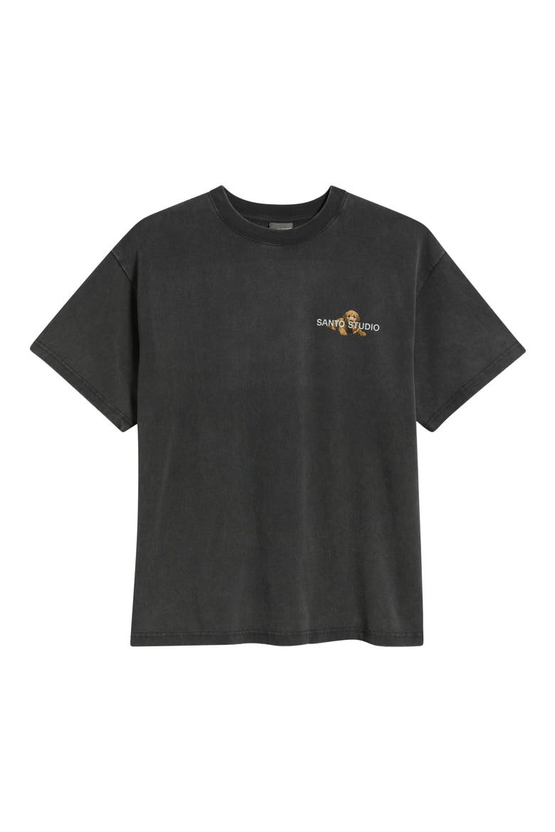 Pizza Thug Cotton Graphic T-Shirt, Alternate, color, BLACK FADE