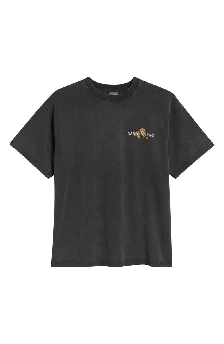 SANTO STUDIO Pizza Thug Cotton Graphic T-Shirt, Alternate, color, Black Fade