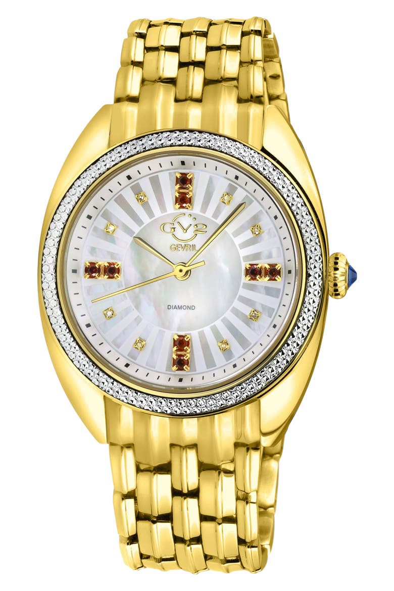 Palermo Gemstone Embellished Bracelet Watch, 35mm, Main, color, GOLD