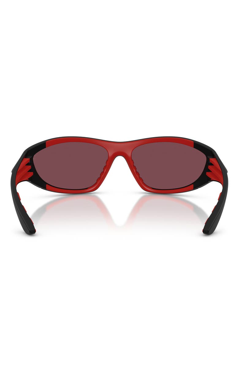 Scuderia Ferrari 73mm Cat Eye Sunglasses, Alternate, color, Black Matte / Red Contrast Pro