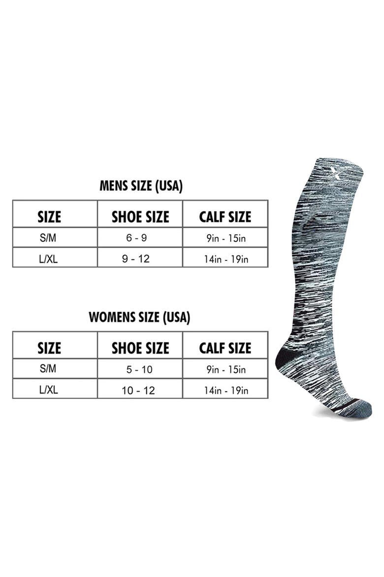 Space Dye Knit Compression Socks, Alternate, color, PURPLE/ GREY/ TEAL